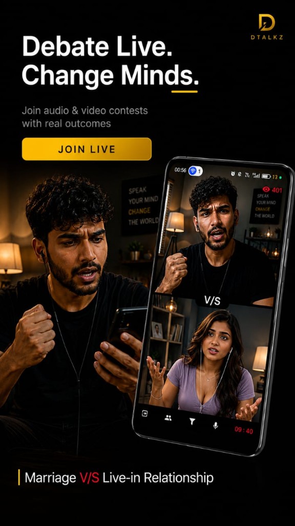 Dtalkz live debate contest — Debate Live. Change Minds.
